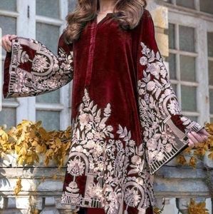Velvet 3pc pakistani dress